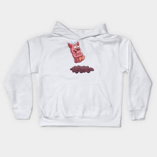 Pig Jumping In Mud Kids Hoodie